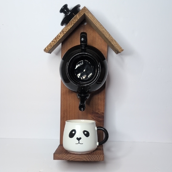 Other - Rustic Wooden Bird Feeder Handmade Panda